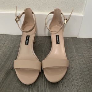 Nine West Pruce Nude Block Heel Sandals